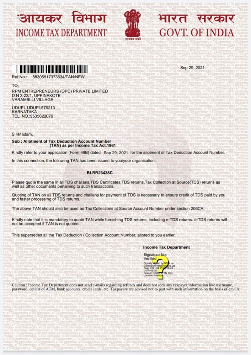Certificate